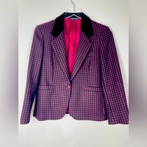 Vintage Wool Plaid Equestrian Jacket
